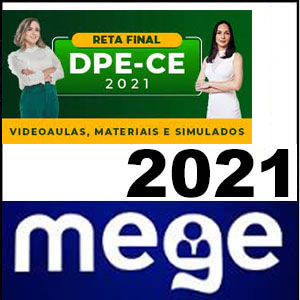 Rateio DPE CE 2021 Turma de Reta Final (Videoaulas, materiais e simulados) - Mege