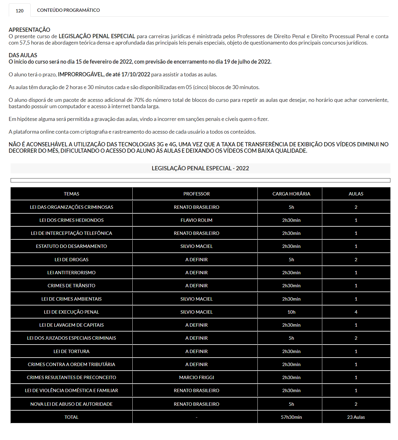 Disciplinas Carreiras Jurídicas