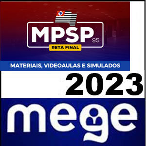 Rateio MPSP 95 2023 Reta Final Pós Edital (videoaulas, materiais e simulados) - Mege