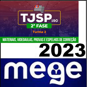Rateio TJSP 190 2ª Fase Materiais, videoaulas, provas e espelhos de correção 2023 - Mege