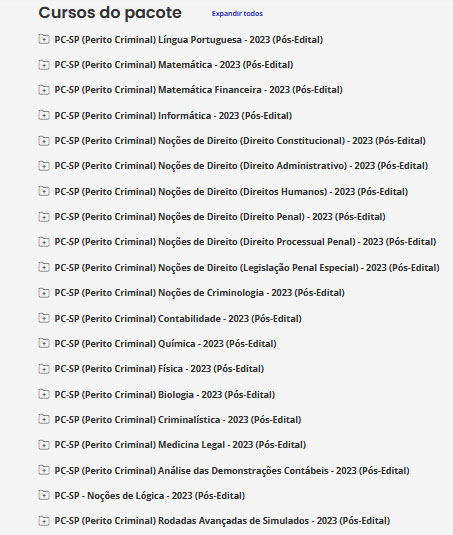 Informações PC-SP 2023 Perito Criminal de Polícia Civil Pacote Pós Edital – Estratégia