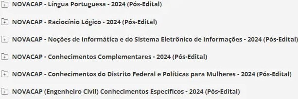 informações novacap engenheiro