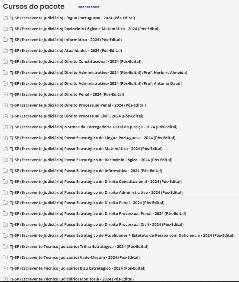 Informações tj sp pós edital