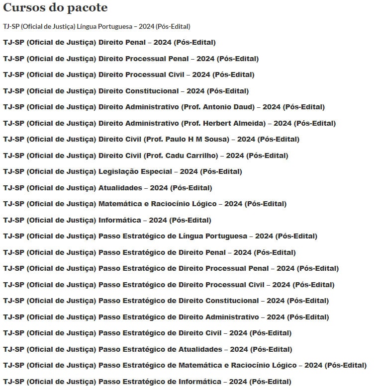 Info TJ SP Oficial de Justiça Pós Edital 2024 - Estratégia + Passo