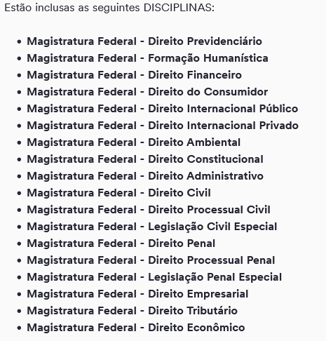 Informações Rateio Magistratura Federal 2024 - Pacote Teórico Regular - Estratégia