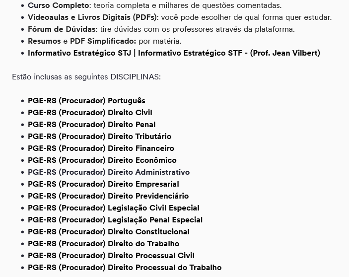 Informações Rateio PGE-RS 2024 - Procurador do Estado - Estratégia