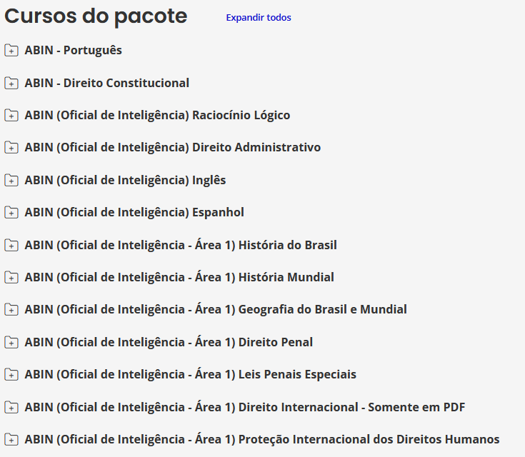 Informações Rateio ABIN (Oficial de Inteligência - Área 1) Pacote 2024 - Estratégia