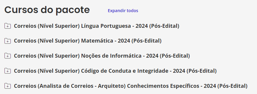 Informações Rateio Correios (Agente de Correios - Arquiteto) Pacote - 2024 Pós-Edital - Estratégia