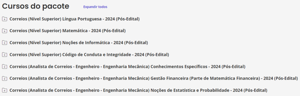 Informações Rateio Correios (Analista de Correios - Engenharia Mecânica) Pacote - 2024 Pós-Edital - Estratégia