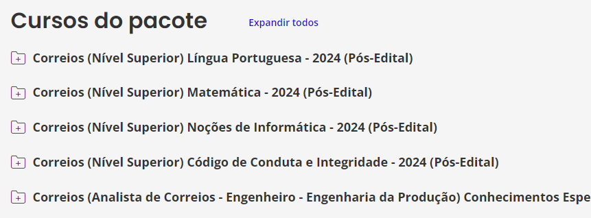 Informações Rateio Correios (Analista de Correios - Engenharia da Produção) Pacote - 2024 Pós-Edital - Estratégia