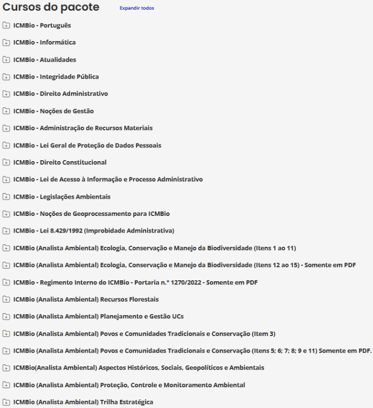 Informações Rateio ICMBio (Analista Ambiental) Pacote 2024 - Estratégia