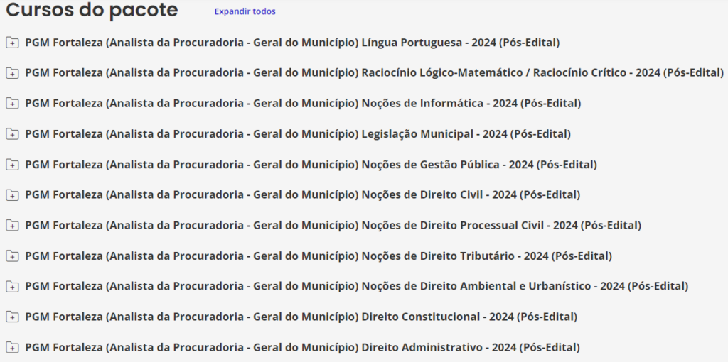 Informações Rateio PGM Fortaleza (Analista da Procuradoria - Geral do Município) Pacote - 2024 (Pós-Edital) - Estratégia