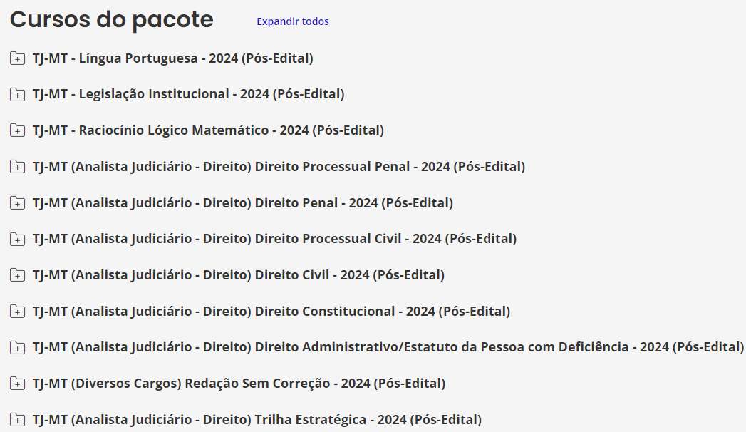 Informações Rateio TJ-MT - Direito - Analista Judiciário - 2024 (Pós-Edital) - Estratégia