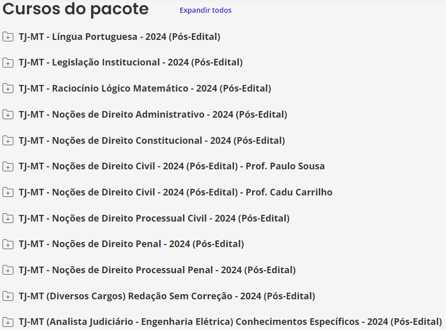 Informações Rateio TJ-MT - Engenharia Elétrica - Analista Judiciário - 2024 (Pós-Edital) - Estratégia