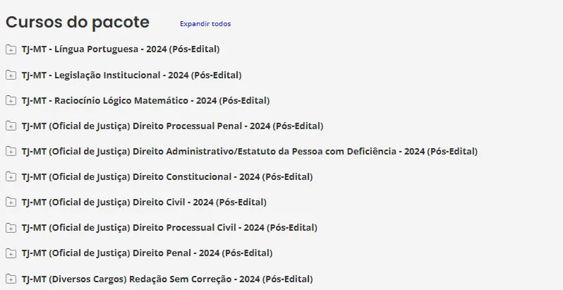 Informações Rateio TJ-MT - Oficial de Justiça - Pacote - 2024 (Pós-Edital) - Estratégia