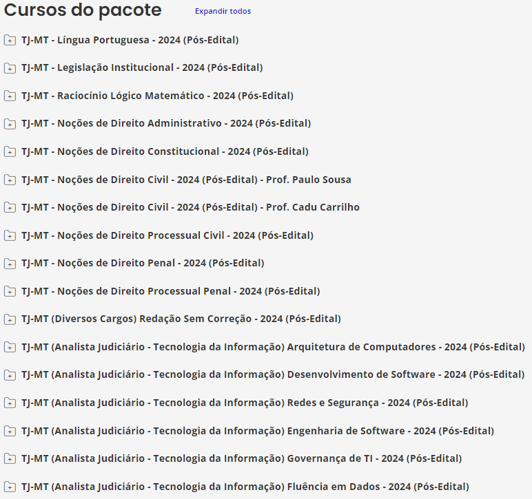 Informações Rateio TJ-MT - Tecnologia da Informação - Analista Judiciário - 2024 (Pós-Edital) - Estratégia