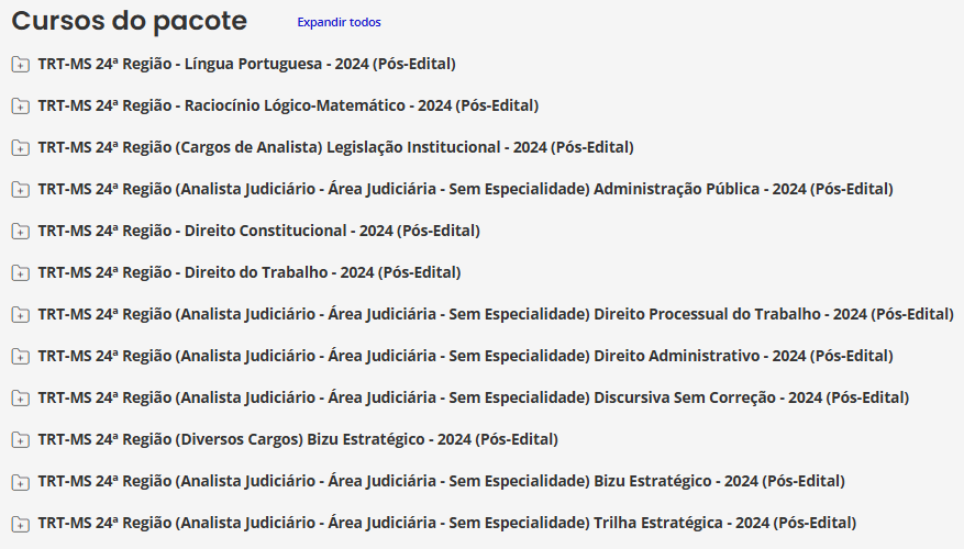 Info Rateio TRT-MS 24ª Região (Analista Judiciário - Área Judiciária - Sem Especialidade) - 2024 (Pós-Edital) - Estratégia