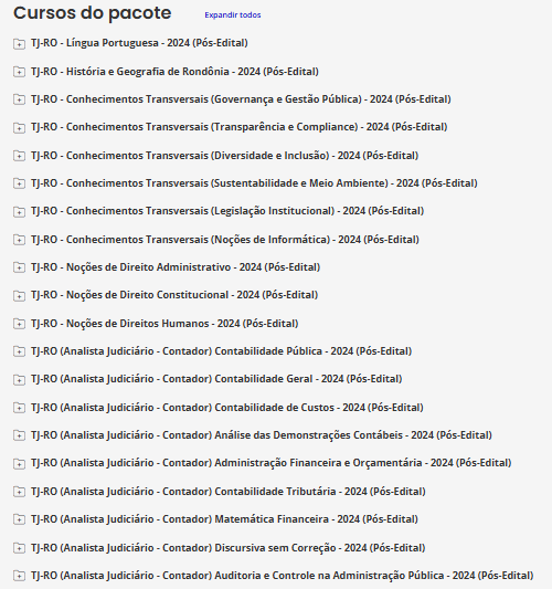 Informações Rateio TJ-RO (Analista Judiciário – Contador) – 2024 (Pós-Edital) – Estratégia