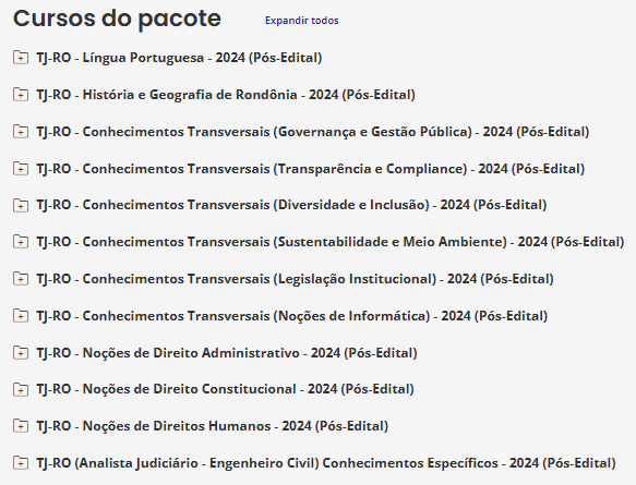 Informações Rateio TJ-RO (Analista Judiciário – Engenheiro Civil) – 2024 (Pós-Edital) – Estratégia