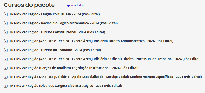 Informações Rateio TRT-MS 24ª Região (Analista Judiciário – Apoio Especializado - Serviço Social) – 2024 (Pós-Edital) – Estratégia