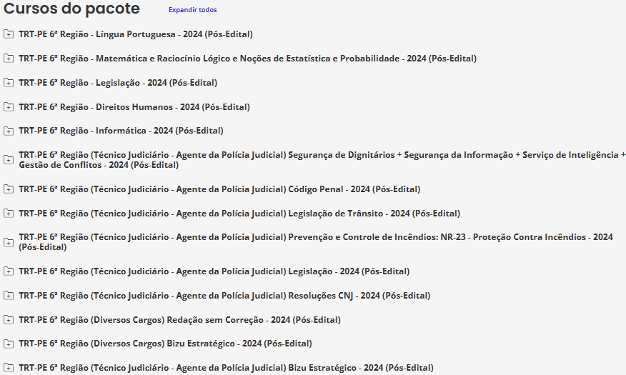 Rateio TRT-PE 6ª Região (Técnico Judiciário - Agente da Polícia Judicial) 2024 (Pós-Edital) – Estratégia