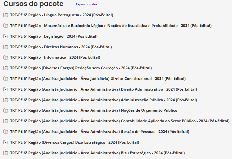 informações Rateio TRT-PE 6ª Região (Analista Judiciário - Área Administrativa) 2024 (Pós-Edital) - Estratégia