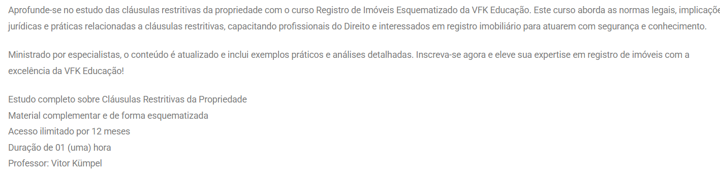 Informações Rateio Cláusulas Restritivas de Propriedade 2025 – VFK Educação