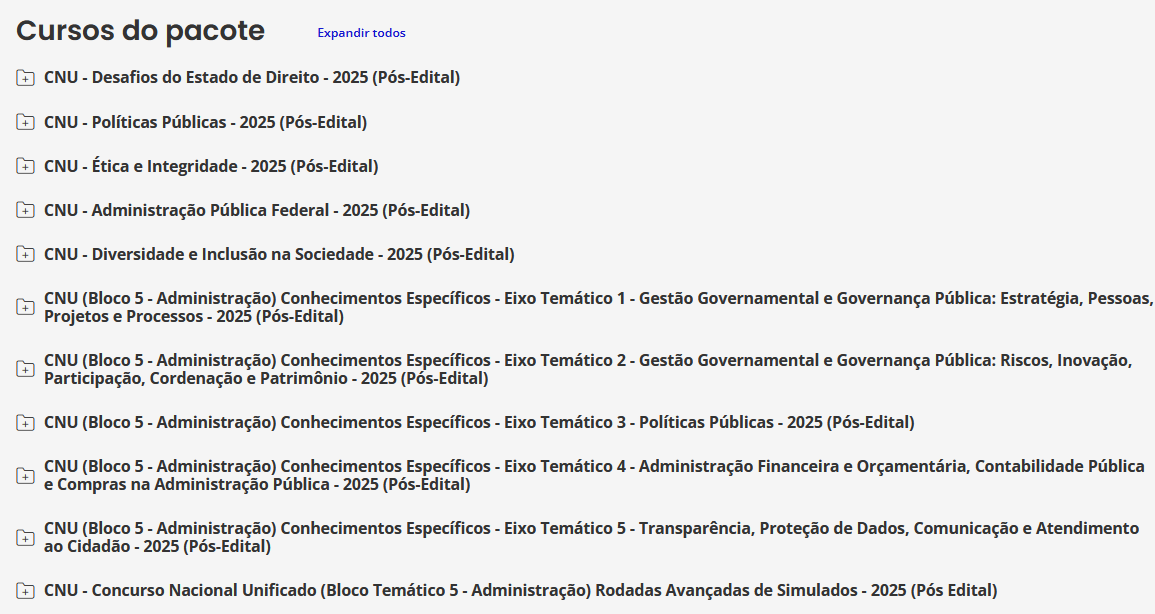 Pacote Rateio CNU 2025 Pós-Edital – (Bloco Temático 5 – Administração) – Estratégia