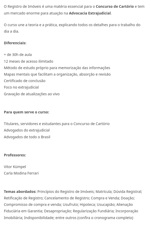 informações Rateio Registro de Imóveis Esquematizado 2025 – VFK Educação