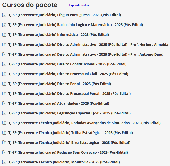 Informações Rateio TJ-SP 2025 Pós-Edital (Escrevente Técnico Judiciário) - Estratégia
