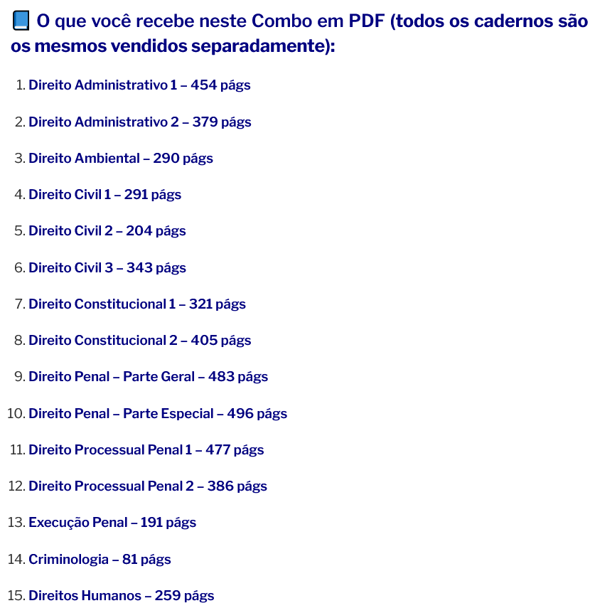 Informações do Rateio Delegado de Polícia 2025.2 – Cadernos Sistematizados