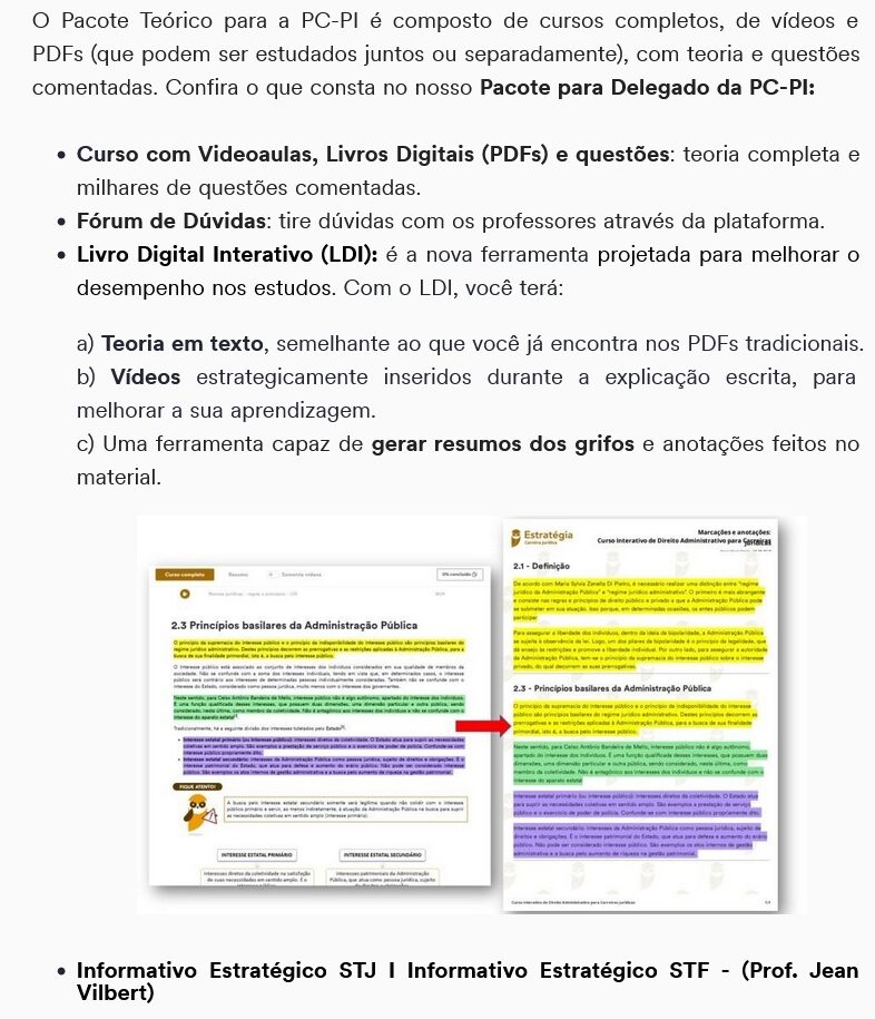 Informações do Rateio PC-PI 2025 Pós-Edital (Delegado) Estratégia