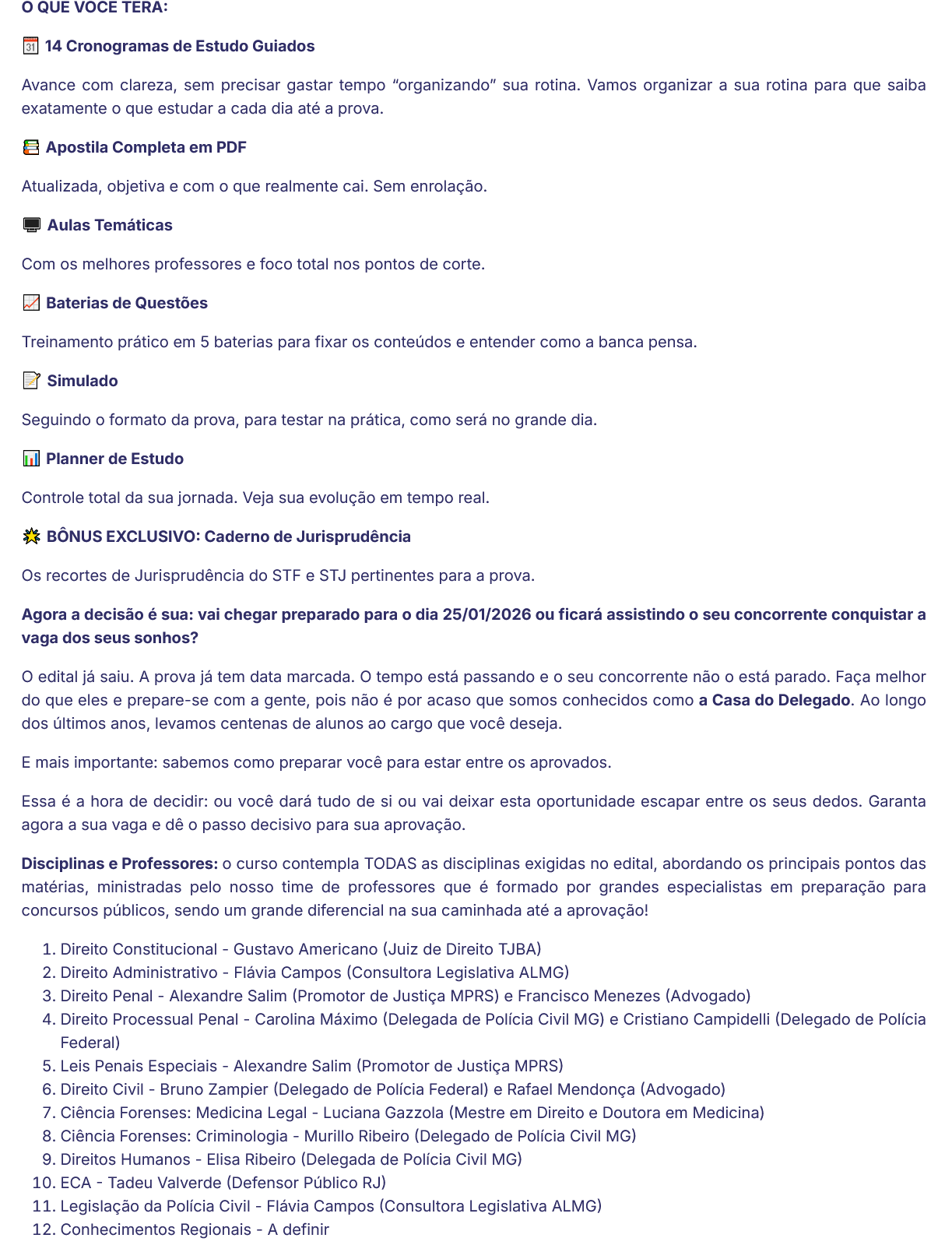 Informações do Rateio PC PI Delegado Pós-Edital (2025) Supremo