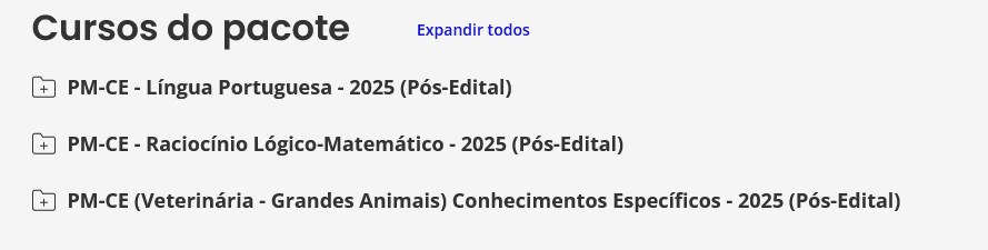 Informações do Rateio PM-CE 2025 Pós-Edital (Veterinária - Grandes Animais) Estratégia