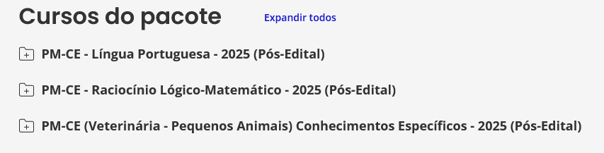 Informações do Rateio PM-CE 2025 Pós-Edital (Veterinária - Pequenos Animais) Estratégia