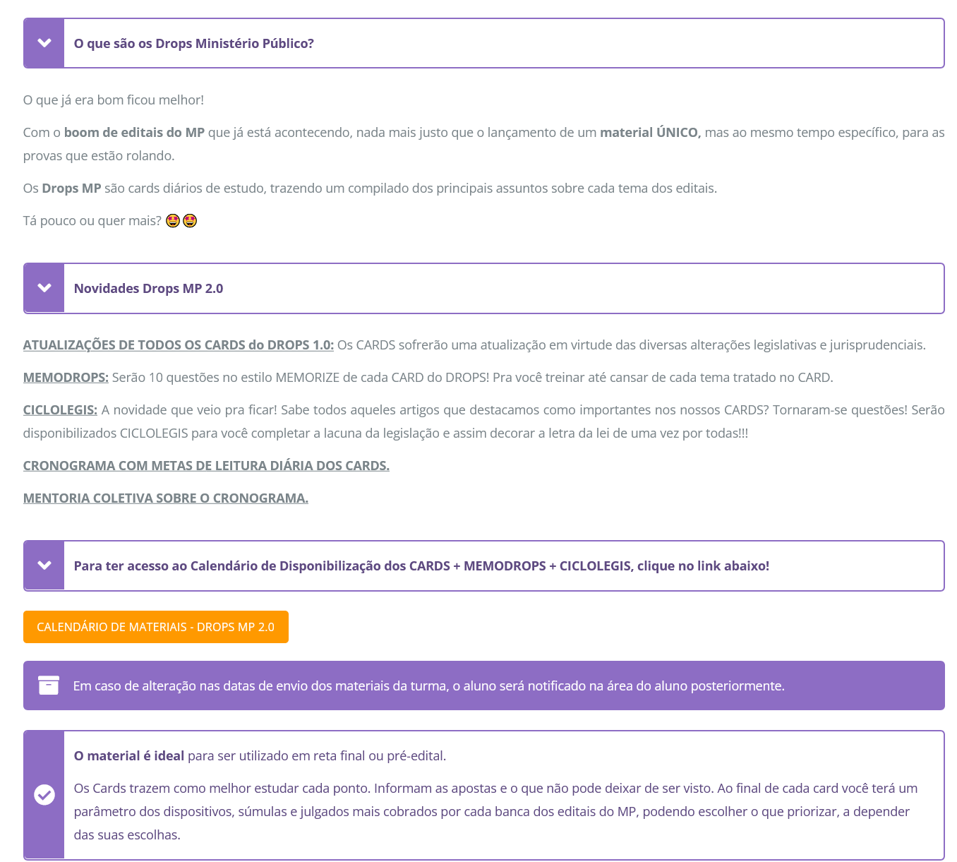 Informações DROPS 2025 (Ministério Público 2.0) Ciclos