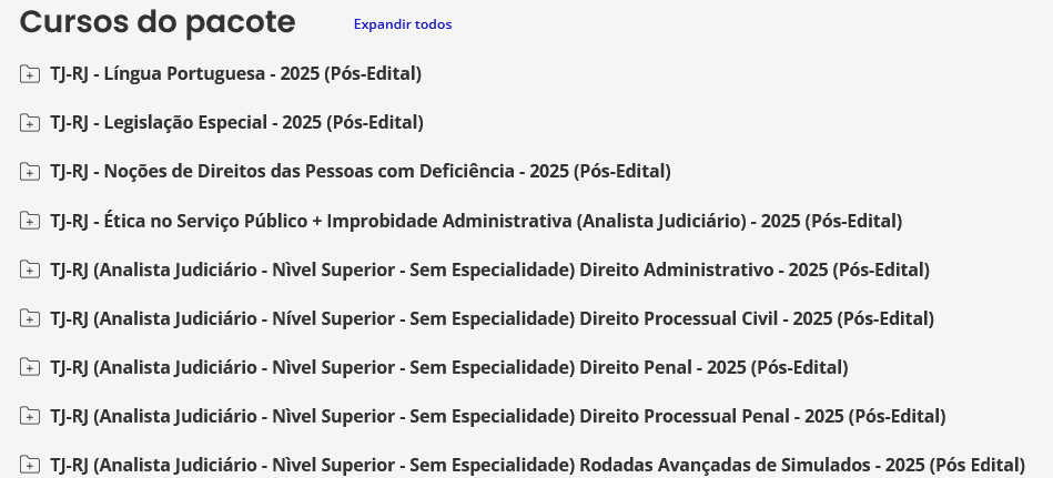 Informações Rateio TJ-RJ 2025 Pós-Edital (Analista Judiciário - Nível Superior - Sem Especialidade) Estratégia