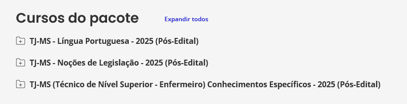 informações do Rateio TJ-MS 2025 Pós-Edital (Técnico de Nível Superior - Enfermeiro) Estratégia