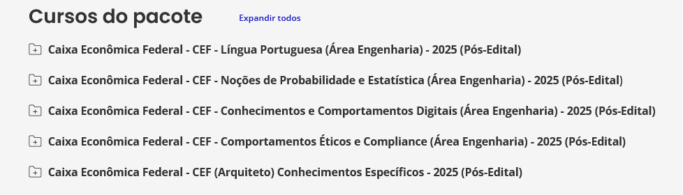 Informações Informações Rateio Caixa Econômica Federal 2025 – Pós-Edital (Arquiteto) Estratégia