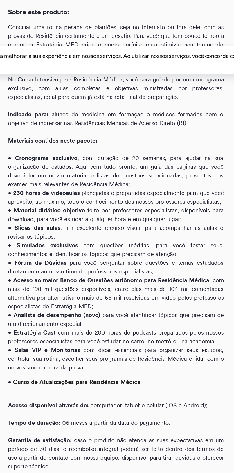 Informações Rateio Curso Intensivo para Residência Médica (2025) Estratégia