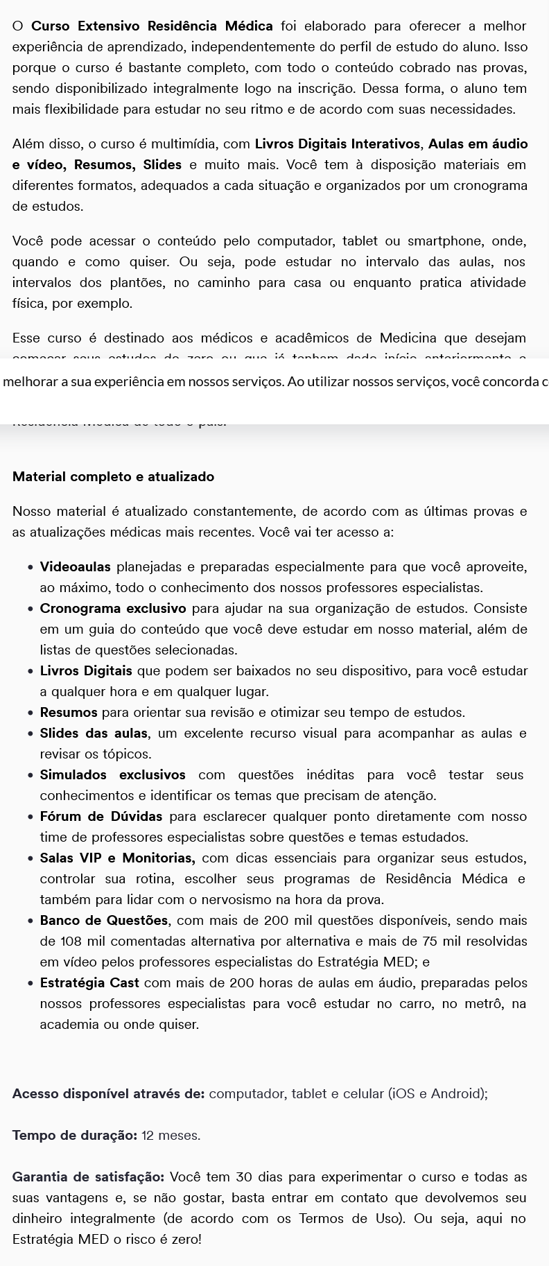 Informações Rateio Extensivo Residência Médica R1 (2025) Estratégia