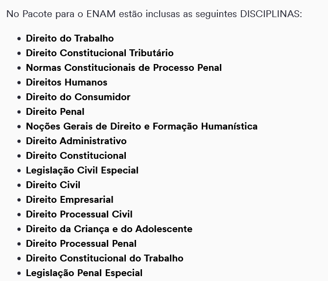 Informações ENAM - Pacote Teórico (2026.1) Estratégia