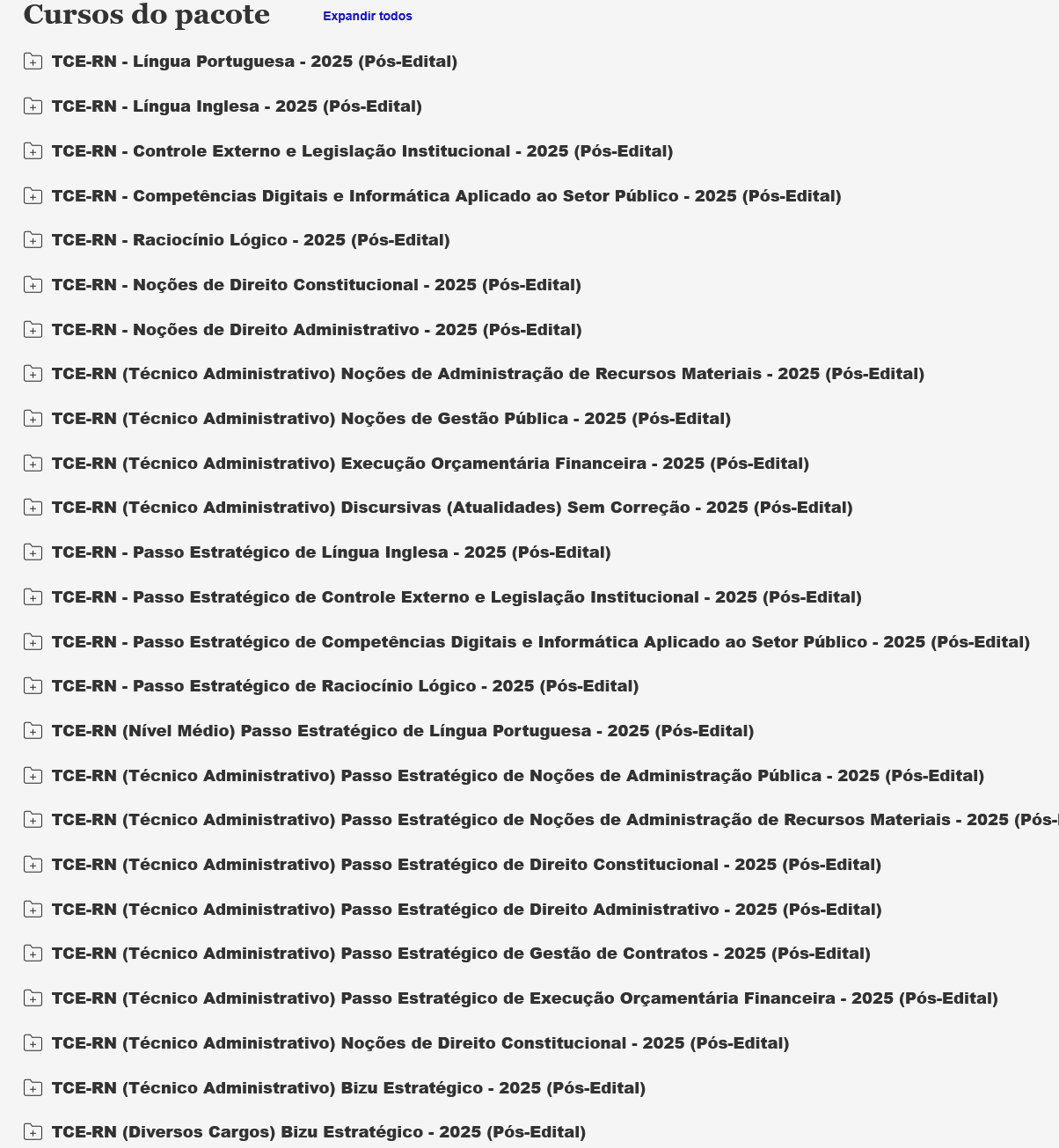 Informações Rateio TCE-RN 2025 - Pós Edital (Técnico Administrativo) Estratégia