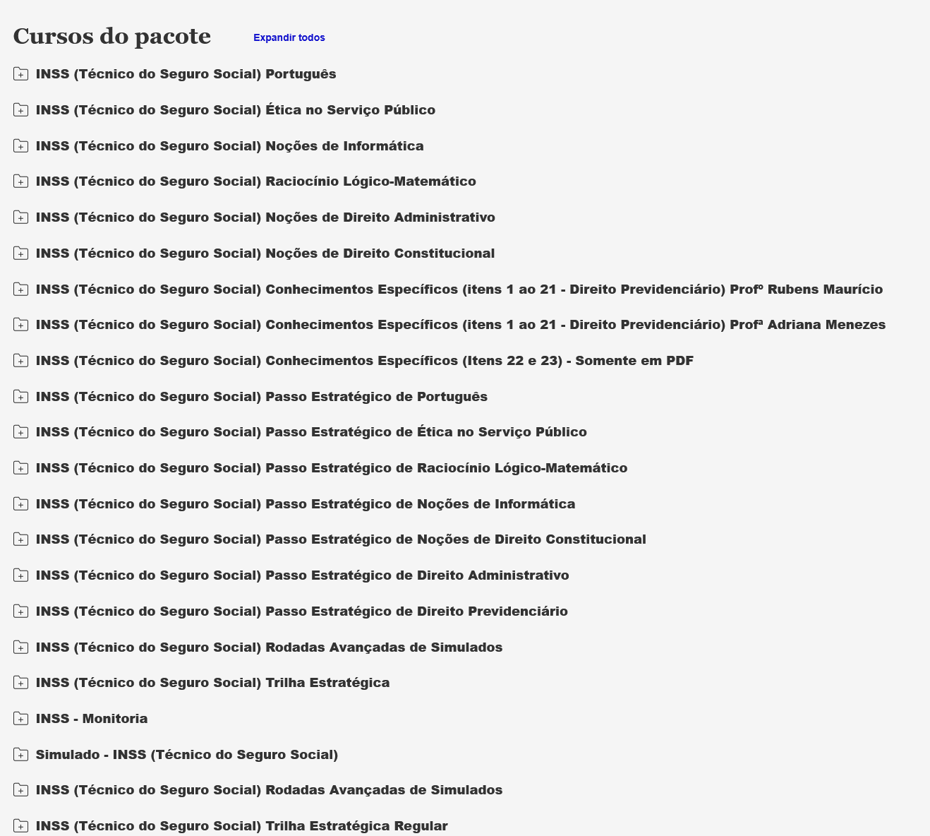 Informações INSS Técnico do Seguro Social Pré + Pós Edital (2026) Estratégia