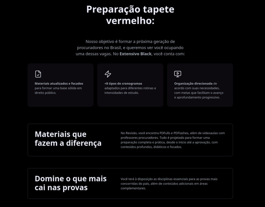 Informações Extensivo Black 2026 (Procuradorias) Revisão PGE