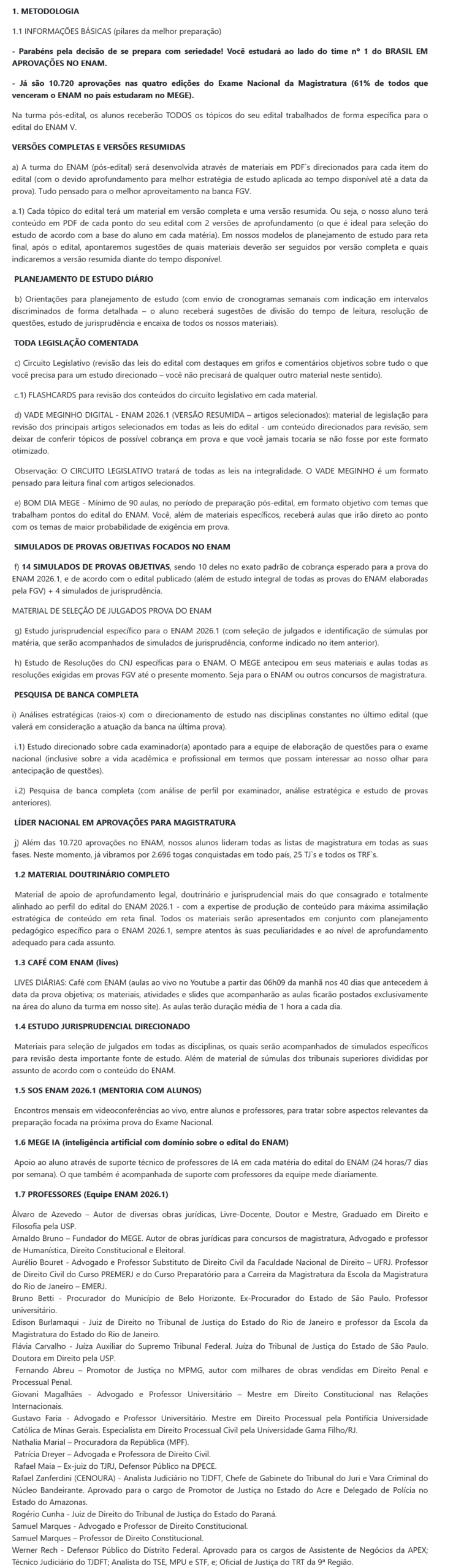 Informações Rateio ENAM 2026.1 (Pós-edital) Mege