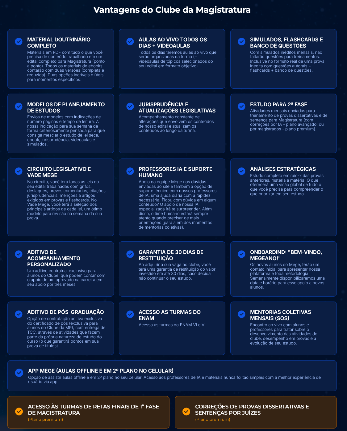 Informações Rateio Clube da Magistratura (2026.2) Mege