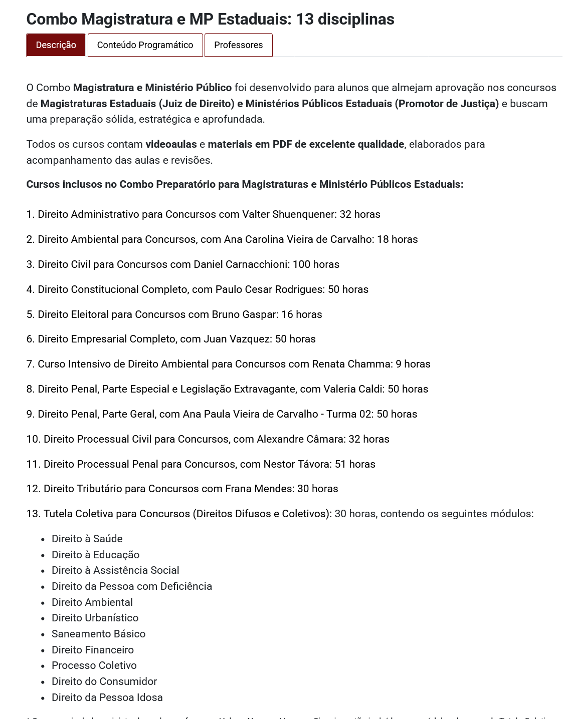 Informações Rateio Combo Magistratura e MPE com 13 disciplinas (2026) RJ Plus
