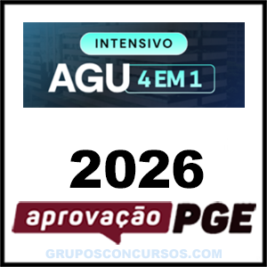 Rateio Intensivo AGU 4 em 1 (2026) Aprovação PGE